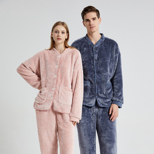 <span class=keywords><strong>Conjunto</strong></span> de Pijama de Felpa Coral Térmica para Mujer, Cárdigan Largo y Grueso para <span class=keywords><strong>Invierno</strong></span>, Ropa de Dormir y de Casa, Talla Grande para <span class=keywords><strong>Parejas</strong></span> - Product Image 3