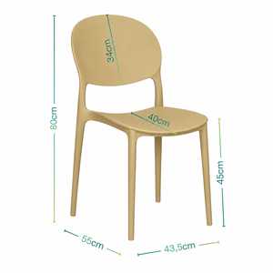 Sedie Oslo in Polipropilene con Schienale Ovale 43,5x55x80 Cm, Ergonomiche con Cuscinetti in Gomma Antigraffio, Ideali per Uso Interno ed Esterno - Product Image 2