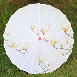 Parapluie décoratif DIY 1 pièce en tissu de soie pour femmes, motif fleurs de cerisier japonaises, danse ancienne, parapluie chinois en papier huilé - Product Image 4