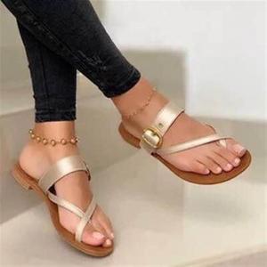 Summer New Women's Pintoed Flat Bottom Slippers Large Strap Casual Sandals - Product Image 6