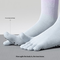 Calcetines de Yoga de 5 Dedos para Mujer, Pilates, Gimnasio, Deportes de Interior, Antideslizantes, de Algodón, Color ODM, Micropresión, Antibacterianos, Absorbentes del Sudor