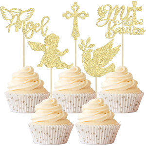Décoration <span class=keywords><strong>de</strong></span> gâteau thème Communion et Baptême, ange et croix, pour table <span class=keywords><strong>de</strong></span> desserts, insert <span class=keywords><strong>de</strong></span> gâteau, vente chaude - Product Image 2