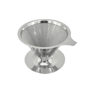 Dobrável Eco-Friendly Despeje Sobre Café Gotejador Reutilizável Copo De Filtro De Aço Inoxidável com Portátil Pendurado Orelha De Metal Funil - Product Image 1