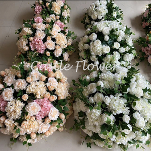 <span class=keywords><strong>M</strong></span>-FB06 Handgemaakte Bruiloft Bloemstuk Kunstmatige Rode Witte Roos Bruiloft Tafel Middelpunt Bloem Bal - Product Image 5