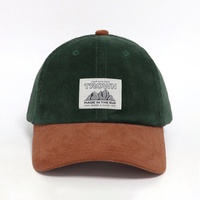 Nouvelle Collection : Casquettes de Baseball 6 Panneaux en Corduroy Bicolore avec Logo Tissé Personnalisé, Style Vintage Sportif Décontracté pour Hommes et Femmes