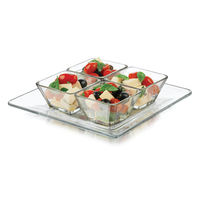 Assiettes de service carrées écologiques PS, lot de 5, pour les collations, les salades et les apéritifs de mariage