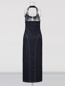 TWOTWINSTYLE Abito Vintage Femminile Senza Maniche <span class=keywords><strong>con</strong></span> Logo Frontale, Cerniere e Vita Alta, Lunghezza al Ginocchio, Nuova Moda - Product Image 6