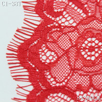 Dentelle Chantilly rouge 8 cm à bord droit, motif floral, pour accessoires vestimentaires et décoration de robes, vente en gros