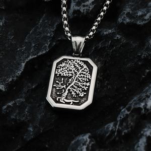 Yunnique - Collares con Colgantes de Joyería Personalizados de Acero Inoxidable, Amuletos de Árbol de la Vida, Placa de Identificación de Perro, Mitología Nórdica, Estilo Vintage Minimalista para Hombre, Casino - Product Image 3