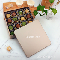 Boîte à biscuits carrée de qualité alimentaire avec séparateur intérieur, boîte en métal vide personnalisée pour biscuits, chocolat, bonbons, emballage cadeau, conteneur en tôle