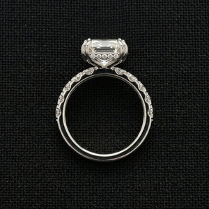 Bague classique en platine et diamants, élégante et simple, pour fiançailles, mariage, bijoux étincelants, à porter au quotidien, idée cadeau - Product Image 4