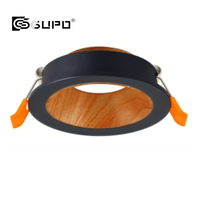 Spot encastré GUPO noir anti-éblouissement à coupelle profonde, avec anneau de finition fixe non rotatif compatible avec les ampoules GU5.3 MR16 GU10