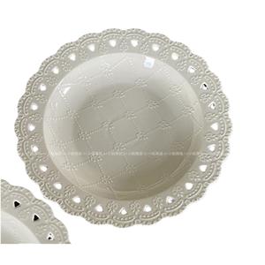 Style cour française en relief Vintage dentelle garniture <span class=keywords><strong>creuse</strong></span> en céramique soupe pâtes <span class=keywords><strong>assiette</strong></span> à Dessert commerce extérieur surplus plats assiettes - Product Image 5
