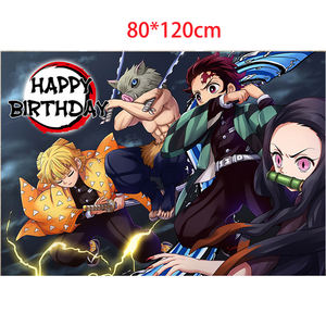 Ensemble de décoration de fête d'anniversaire tueur de démons <span class=keywords><strong>bannière</strong></span> ballon en latex toile de fond gâteau Topper fournitures de fête bébé douche - Product Image 6