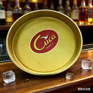 Plateau de service rond en plastique pour bar, personnalisé, transparent, antidérapant, grand plateau rond, plateaux de bar, OEM - Product Image 2