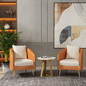 Combinaison canapé en cuir art moderne et simple, pour deux ou <span class=keywords><strong>trois</strong></span> personnes, zone matelassé, réception, table basse - Product Image 6
