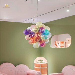 Verre nordique couleur bulle Led lustres créatifs chambre d'enfants chambre magasin de vêtements verre pendentif éclairage - Product Image 2