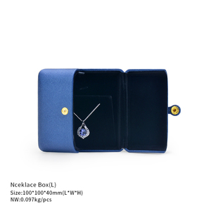 Biểu tượng tùy chỉnh màu xanh PU da hộp đồ trang sức với nhung lót sang trọng trình bày Hộp quà tặng cho jewelers - Product Image 2