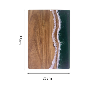 <span class=keywords><strong>Planche</strong></span> à découper en résine YINHAO avec logo personnalisé, motif vague verte, <span class=keywords><strong>planche</strong></span> à fromage et charcuterie, <span class=keywords><strong>planche</strong></span> de préparation des repas en résine et bois pour la cuisine - Product Image 2