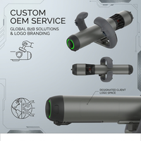 Propulseur sous-marin cylindrique gris métallisé FactoryDirect avec lumière LED verte et commande au pouce pour la natation et le snorkeling