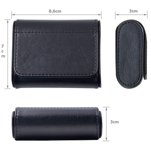 Caja de almacenamiento para cables de datos y auriculares, mini estuche de cuero PU para auriculares Bluetooth, funda protectora impermeable para tapones para los oídos - Product Image 2