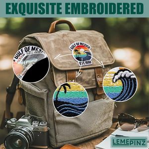 Parche Bordado Personalizado del Golfo de México de 3 Pulgadas, Termoadhesivo o para Coser, Aplique de Tela para Viajes - Product Image 4