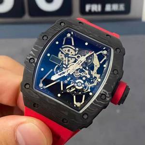 High-end luxury 3501 carbon fiber <b>mechanical</b> <b>watch</b>, barrel-shaped hollow blue dial, fashionable men's business sports <b>watch</b> - Product Image 1