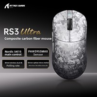 Mouse Nirkabel Attack Shark RS3 Ultra Carbon Fiber Wireless PAW3955MAX Gaming Tri-Mode Dual 8K Nordic 54L15 MCU 52.000 DPI