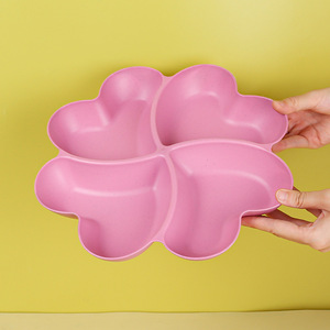 Piedras Paja DE TRIGO Caja de dulces múltiples Trébol de cuatro hojas Platos de frutas en forma de corazón Plato Bandejas de organización de almacenamiento de cocina