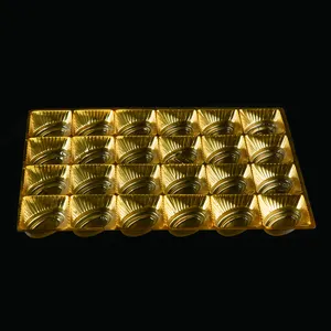 批发定制的空腔塑料黄金巧克力吸塑托盘包装