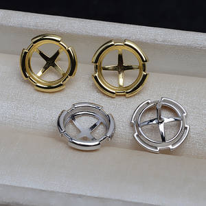 Wenchi Ensemble d'accessoires DIY en argent S925, modèle artisanal plaqué, pour pendentif et support de boucle d'oreille, avec base plate vide en nacre de cheval et perle de 10,5 mm - Product Image 3