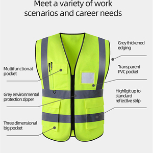 Stampa Logo personalizzata gilet riflettente sicurezza visione notturna costruzione traffico abbigliamento giacca giubbotto di sicurezza riflettente <span class=keywords><strong>con</strong></span> <span class=keywords><strong>lavoro</strong></span> - Product Image 2