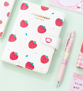Thỏ Dâu Tây Từ Snap Notebook Scrapbook Note Pad PU Bìa Nhật Ký Đồ Dùng Học Tập Chương Trình Nghị Sự Phụ Kiện Nhật Ký Quà Tặng - Product Image 2