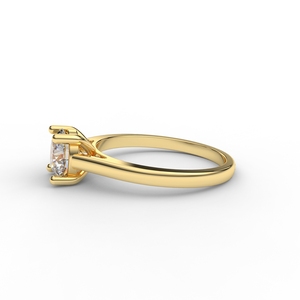 IGI Certified Round Cut Lab Grown Diamond Solitaire Engagement - Wedding <b>Ring</b> in 18K Yellow / White & Rose Gold - Product Image 3
