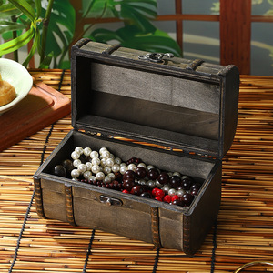 Retro Wooden <b>Storage</b> <b>Box</b> Portable Flip Lid For Home Jewelry Cosmetic Document Organizer Decorative <b>Box</b> - Product Image 4