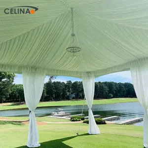 Celina 100% fire retardant polyester fabric winter tent liner for wedding party pinnacle tent