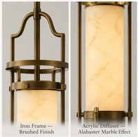 Applique murale verticale moderne de luxe en alabâtre marbré texturé, avec cadre en fer et lampe LED en acrylique pour villa