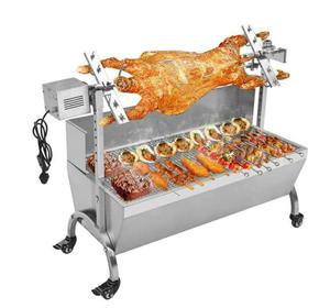 <b>Barbecue</b> Modern Stainless Steel Adjustable Height Trolley Roast Whole Lamb Suckling Pig Outdoor Camping Party MGD-0004 Balcony H - Product Image 2