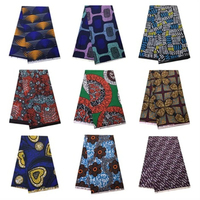 Tissu en Gros Africain Véritable Wax Imprimé Doré Batik Hollandais 100% Coton Extensible Tissé Respirant Anti-Transpiration pour Chemises de Filles
