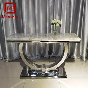 Europeu moderno console mesa de aço inoxidável sala móveis vidro/mármore mesas superiores