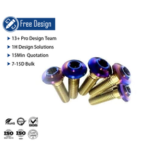 Boulons hexagonaux fins en alliage de titane GR5 classe 10 |   Vis à tête cylindrique Torx 50 mm pour disque de frein, modification de moto, directement de l'usine