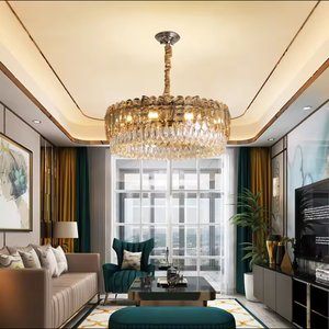 Zèle Éclairage Pendentif Chambre Villa Restaurant Moderne Ova Rond Rectangulaire Lustre En Cristal - Product Image 4