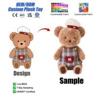 Ours en peluche personnalisé en coton PP, ours chef en gros, jouet en peluche OEM ODM, peluches personnalisées, cadeaux de mariage et de fêtes