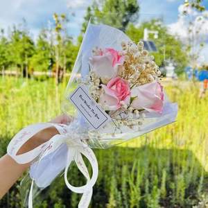 Bouquet de fleurs de savon en forme de <span class=keywords><strong>rose</strong></span> pêche de haute qualité pour la Saint-Valentin, cadeau romantique pour la Saint-Valentin, rendez-vous galant, fête des mères - Product Image 1