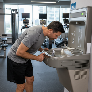 Distributore d'acqua all'aperto a parete in acciaio inox refrigeratore elettrico alimentato per la stazione di riempimento delle bottiglie fontana - Product Image 4