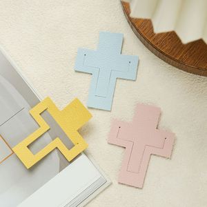 Vintage Style PU Leather Cross <b>Bookmarks</b> Page Clips Gift for Readers Book Lovers Retro Page Holders for Reading - Product Image 3