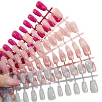 Uñas postizas de ojo de gato al por mayor, 30 unidades, cortas, tipo ataúd, de cobertura completa, puntas removibles, diseño para dedos.