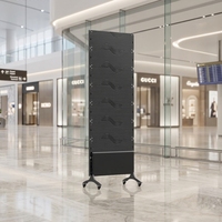 Écran publicitaire LED mobile d'intérieur P1.56 1mx2m à louer, avec Wi-Fi, USB, Plug-and-Play et roues pour boutique éphémère