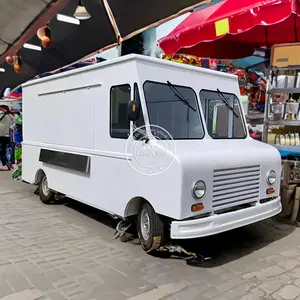 Carros de comida rápida grandes y personalizados, furgoneta caravana con restaurante totalmente equipado, calle, gran camión de comida eléctrico, tienda de comida