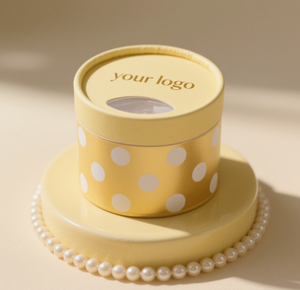 Cubo de papel redondo transparente personalizado con ventana para ramo de flores, ideal para regalo. - Product Image 2